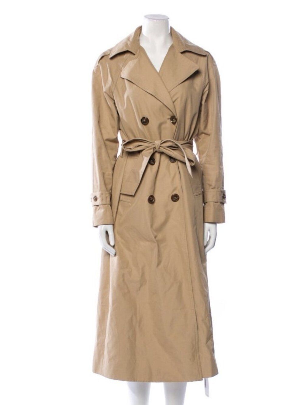 reformation Authentic Solid Khaki Tan Beige Long Sleeve Trench Coat Jacket Small